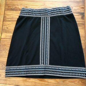 J Jill Cotton Knit Embroidered Skirt XSP